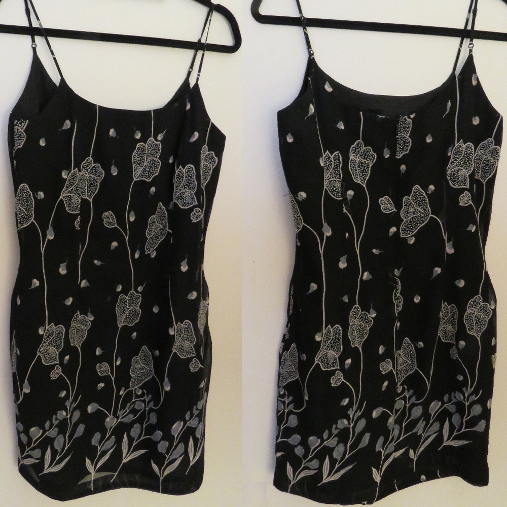 Newport News black/beige floral dress